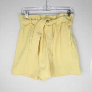 WILFRED ARITZIA‎ High-Waisted Paperbag Shorts  Butter Yellow Size 4 Crepe NWOT